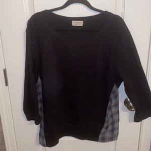 Preloved Crewneck Sweatshirt With Flannel Back